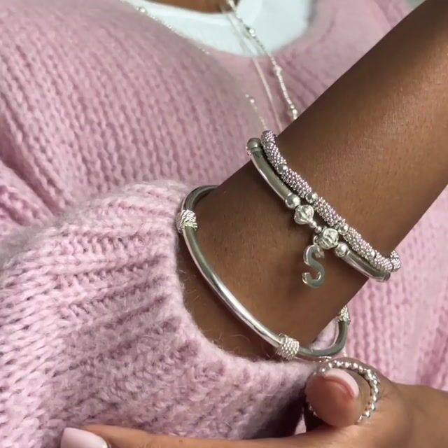 Flores Sterling Silver Charm Bracelet - Initial