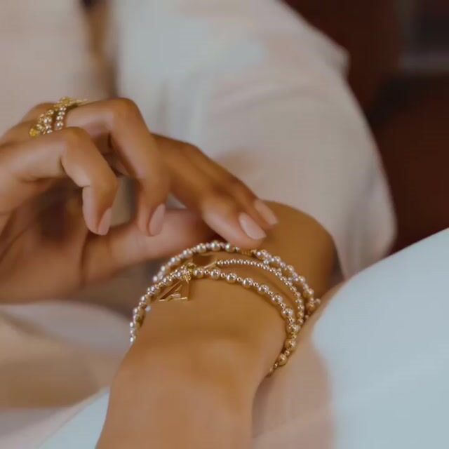 Annabel Initial Gold-Filled Charm Bracelet Stack