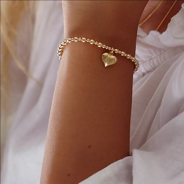 Mini Orchid Gold Plated Charm Bracelet - Solid Heart